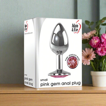 Adam &amp; Eve Gem-Studded Anal Plug with Gem - Tapered Design for Smooth Temperature Play - SP BOUTIQUE