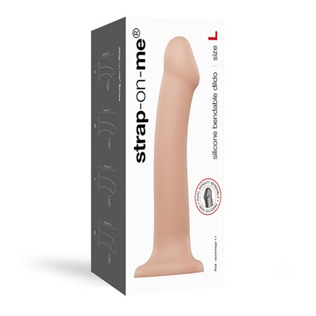 Strap-On-Me Semi-Realistic Dual Density Bendable Dildo Black Size L - SP BOUTIQUE