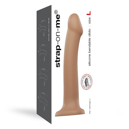 Strap-On-Me Semi-Realistic Dual Density Bendable Dildo Black Size L - SP BOUTIQUE