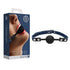 Ouch! Silicone Ball Gag - With Roughened Denim Straps - Blue - SP BOUTIQUE