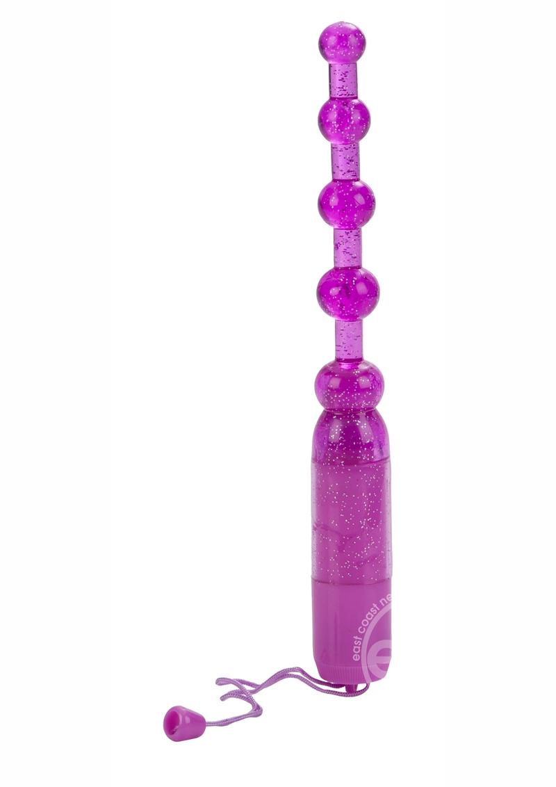 Waterproof 7.5In Jelly-Soft Vibrating Pleasure Beads with Multi-Speed Vibrations &amp; Retrieval Cord - SP BOUTIQUE