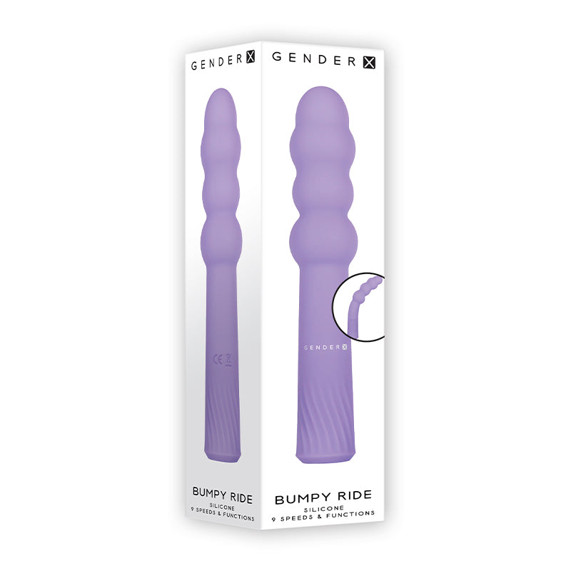 Gender X Bumpy Ride Beaded Vibrating Wand Purple - SP BOUTIQUE