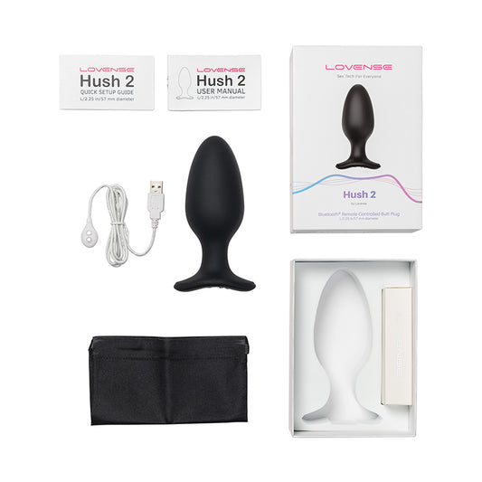 Plug anal compatible con la aplicación Lovense Hush 2 2.25 in.