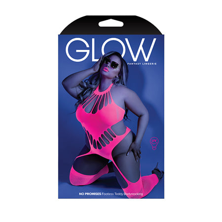 Bodystocking sans pieds Glow No Promises rose fluo QS