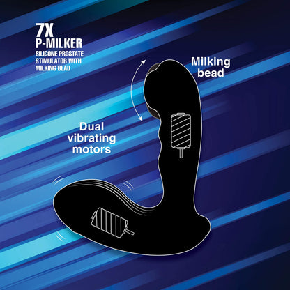 7X Prostate Stimulator with Milking Bead &amp; Remote Control - Waterproof Silicone Pleasure Tool - SP BOUTIQUE