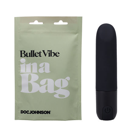 In A Bag Bullet Vibe Rechargeable Silicone Vibrator Black - SP BOUTIQUE