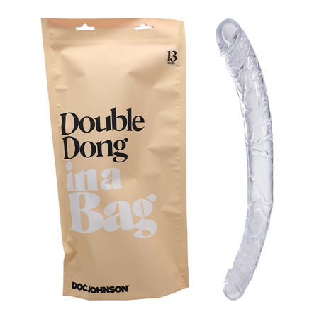 In A Bag Double Dong Realistic 13 in. Dual Ended Dildo Clear - SP BOUTIQUE