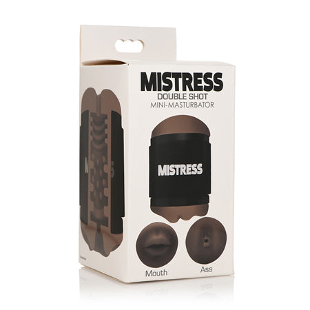 Curve Toys Mistress Double Shot Mini Masturbator Ass &amp; Mouth Dark - SP BOUTIQUE