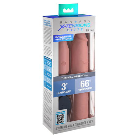 Extension vibrante en silicone Fantasy X-tensions Elite Mega avec télécommande