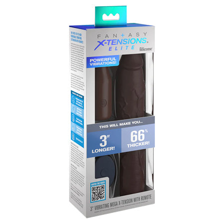 Fantasy X-tensions Elite Vibrating Silicone Mega Extension With Remote - SP BOUTIQUE