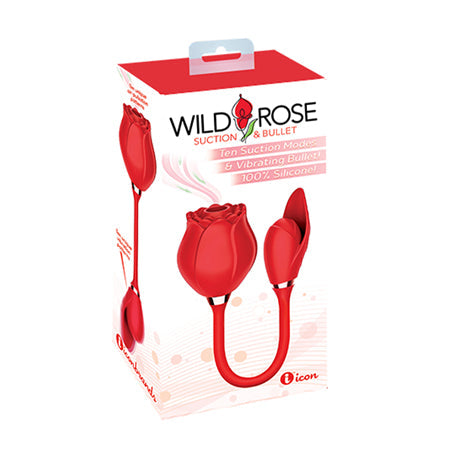 Wild Rose Suction &amp; Bullet Vibrator - G-Spot Stimulation with Clitoral Leaf Pleasure - SP BOUTIQUE