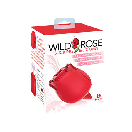 Wild Rose Tongue Sucking Vibrator - 6 Speeds, 6 Airstream Patterns, Waterproof Silicone - SP BOUTIQUE