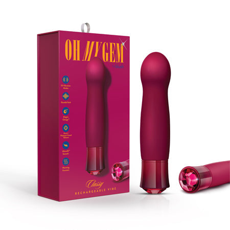 Oh My Gem Classy Rechargeable Warming Silicone G-Spot Vibrator Garnet - SP BOUTIQUE