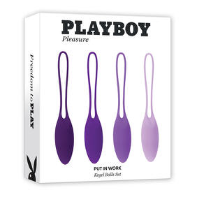 Playboy Put In Work 4-Piece Silicone Kegel Balls Set Acai Ombre - SP BOUTIQUE