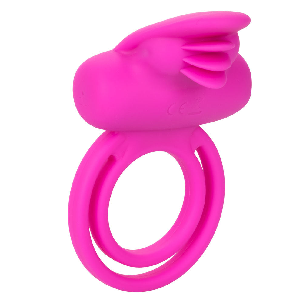 Dual Clit Flicker Enhancer Vibrating Cock Ring Pink