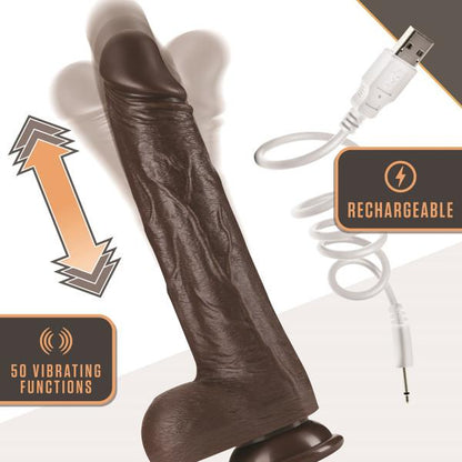 Dr. Skin Dr. Murphy Thrusting Dildo Silicone - Chocolate - SP BOUTIQUE