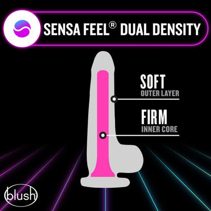 Neo Elite Glow In The Dark 7.5 In Silicone Cock W/ Balls - SP BOUTIQUE