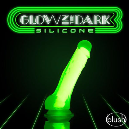 Neo Elite Glow In The Dark 7.5 In Silicone Cock W/ Balls - SP BOUTIQUE