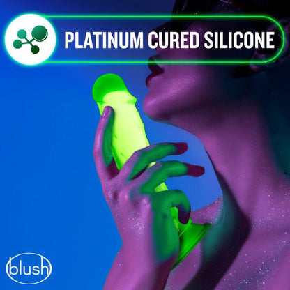 Neo Elite Glow In The Dark 7.5 In Silicone Cock W/ Balls - SP BOUTIQUE