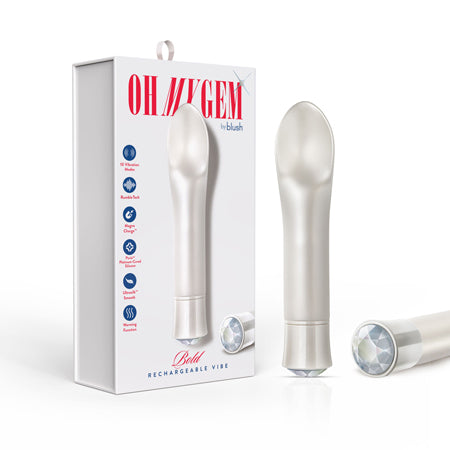 Oh My Gem Bold Vibromasseur à langue creuse rechargeable et chauffant en silicone