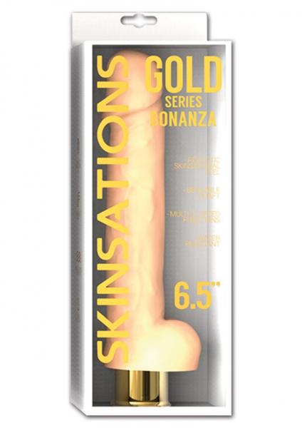 Skinsations Gold Bonanza 6.5in Vib Dildo - SP BOUTIQUE