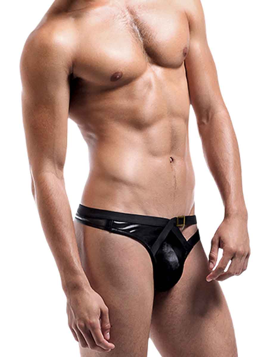 Male Power Brass Buckle Buckle Thong - SP BOUTIQUE