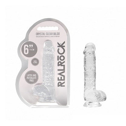 REALRoCK Crystal  Realistic Dildo With Balls 6" - SP BOUTIQUE