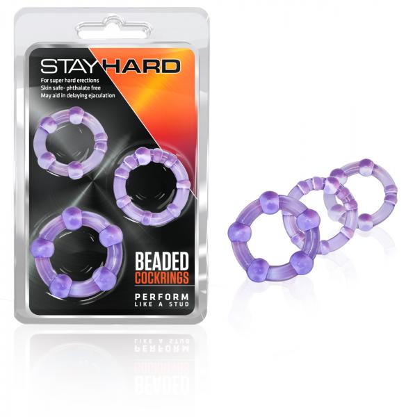 Paquete de 3 anillos para el pene Stay Hard Beaded