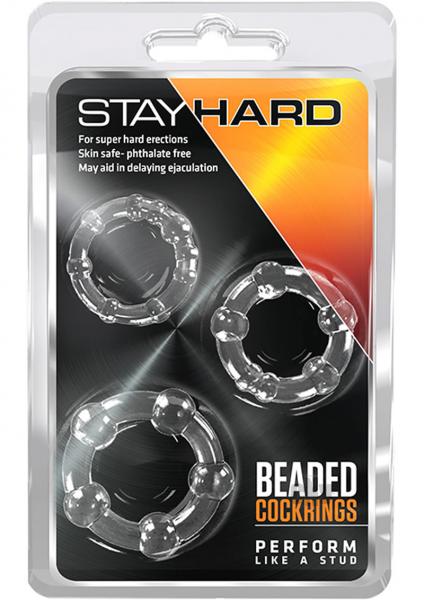 Paquete de 3 anillos para el pene Stay Hard Beaded