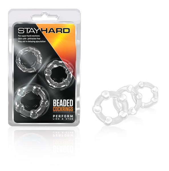 Paquete de 3 anillos para el pene Stay Hard Beaded