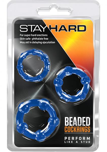 Paquete de 3 anillos para el pene Stay Hard Beaded