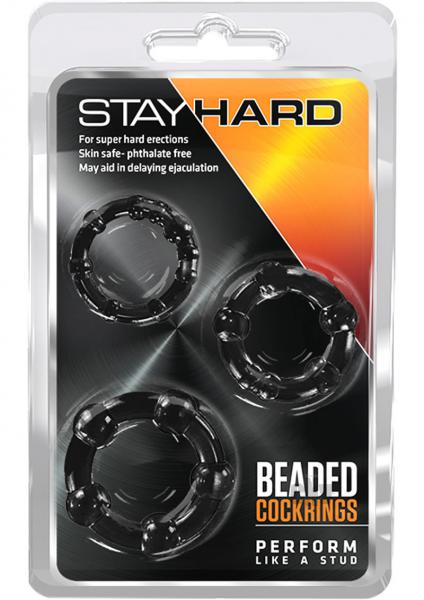 Paquete de 3 anillos para el pene Stay Hard Beaded