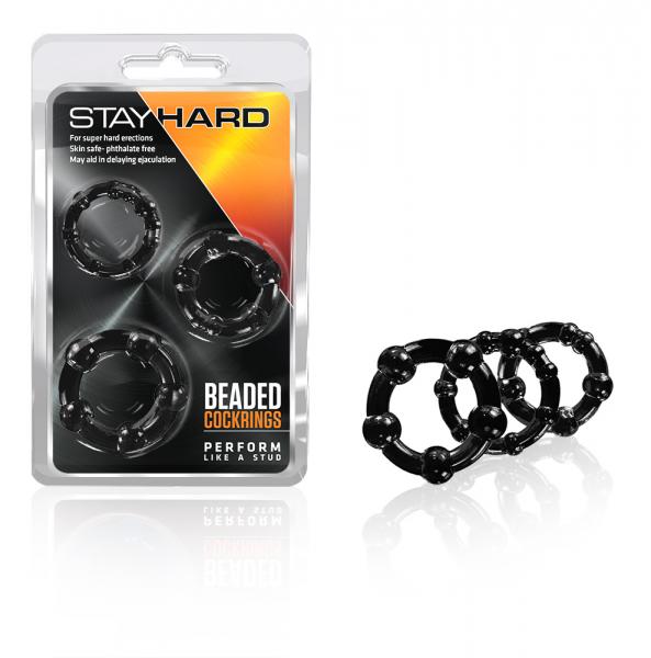 Paquete de 3 anillos para el pene Stay Hard Beaded