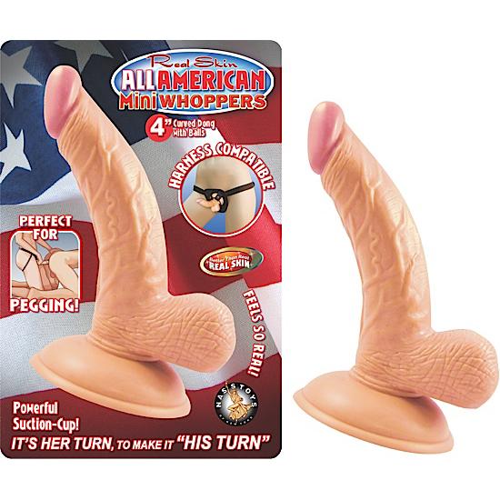 All American Dong Curvo de 4 pulgadas con Bolas Beige