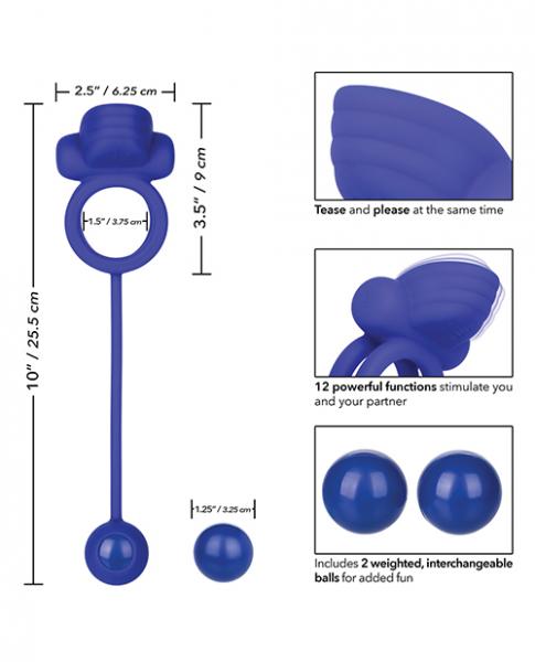 Dual Rockin Rim Enhancer Purple Vibrating Cock Ring - SP BOUTIQUE