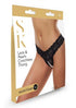 Secret Kisses Lace & Pearl Crotchless Thong - Purple - SP BOUTIQUE