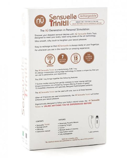 Sensuelle Trinitii 3-in-1 Suction Tongue Vibe - SP BOUTIQUE
