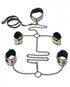 Faux Leather Collar, Wrist, Ankle Restraints & Leash Bondage Kit Gold - SP BOUTIQUE