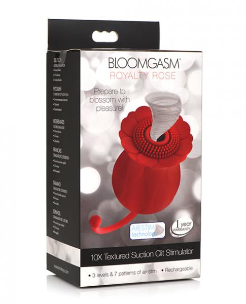 Inmi Bloomgasm Royalty Rose Textured Suction Clit Stimulator - Red - SP BOUTIQUE