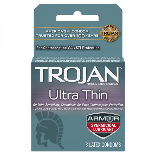 Trojan Ultra Thin Armor (espermicida) paquete de 3