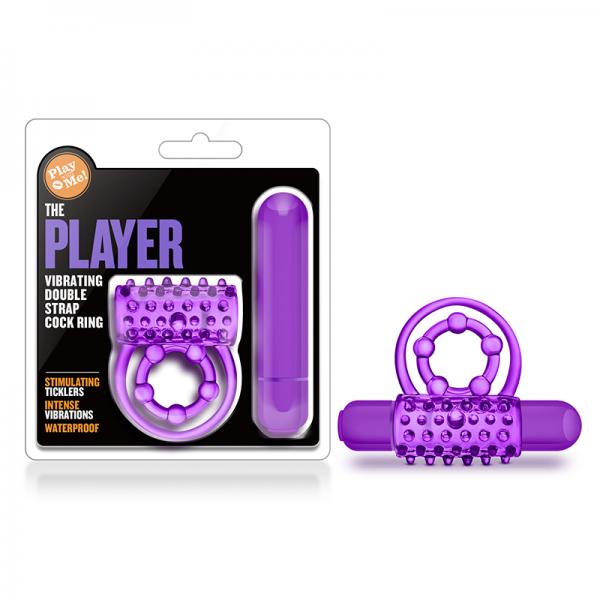 The Player Vibrating Double Strap Cock Ring Purple - SP BOUTIQUE
