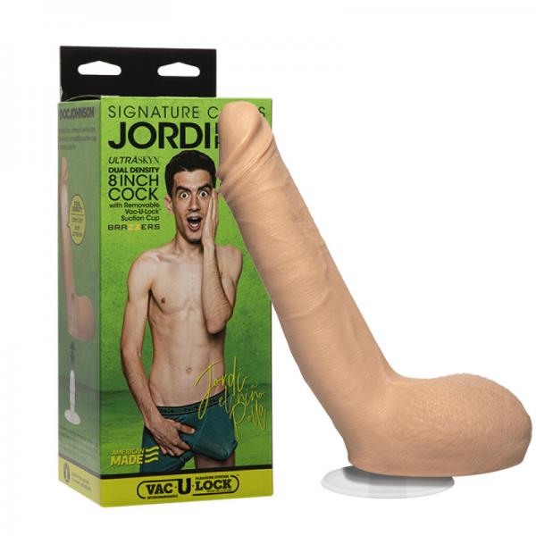 Signature Cocks Jordi El Niño Polla 8 pulgadas ULTRASKYN Cock con ventosa extraíble Vac-U-Lock Vanilla