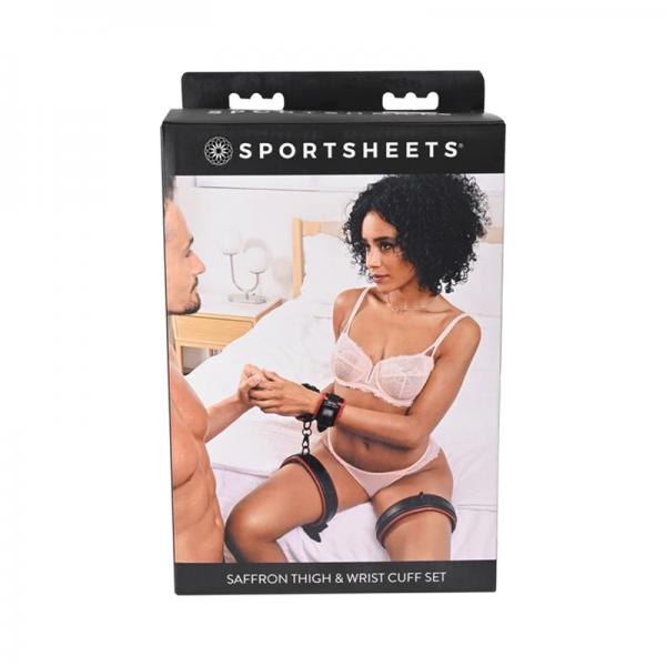 Sportsheets Saffron Adjustable Thigh &amp; Wrist Cuff Set - SP BOUTIQUE
