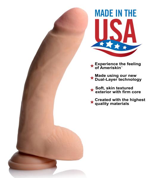 USA Cocks Consolador con ventosa de doble capa ultra real de 10 pulgadas