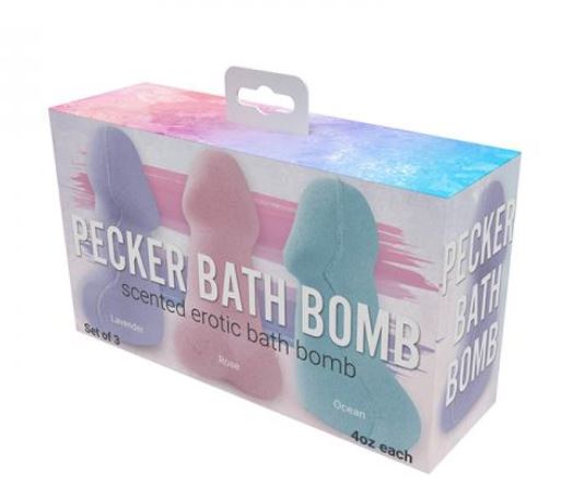 Pecker Bath Bomb 3 Pack Scented Lavender Rose & Ocean