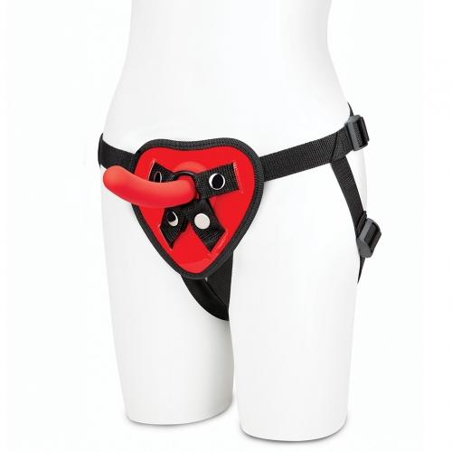 Ensemble de gode ceinture Lux Fetish Red Heart de 5 pouces