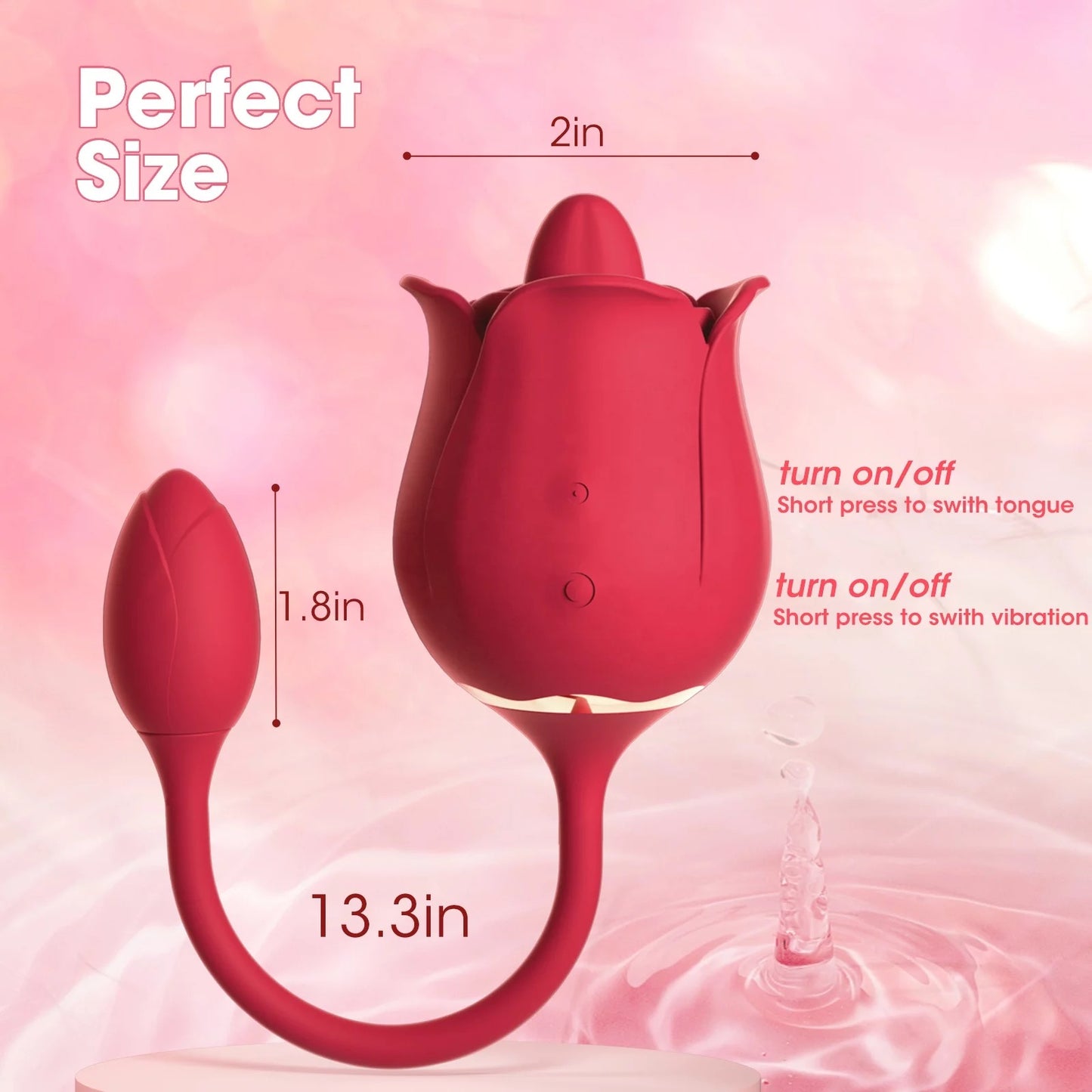 Rose Tongue Vibrator with Vibrating Egg