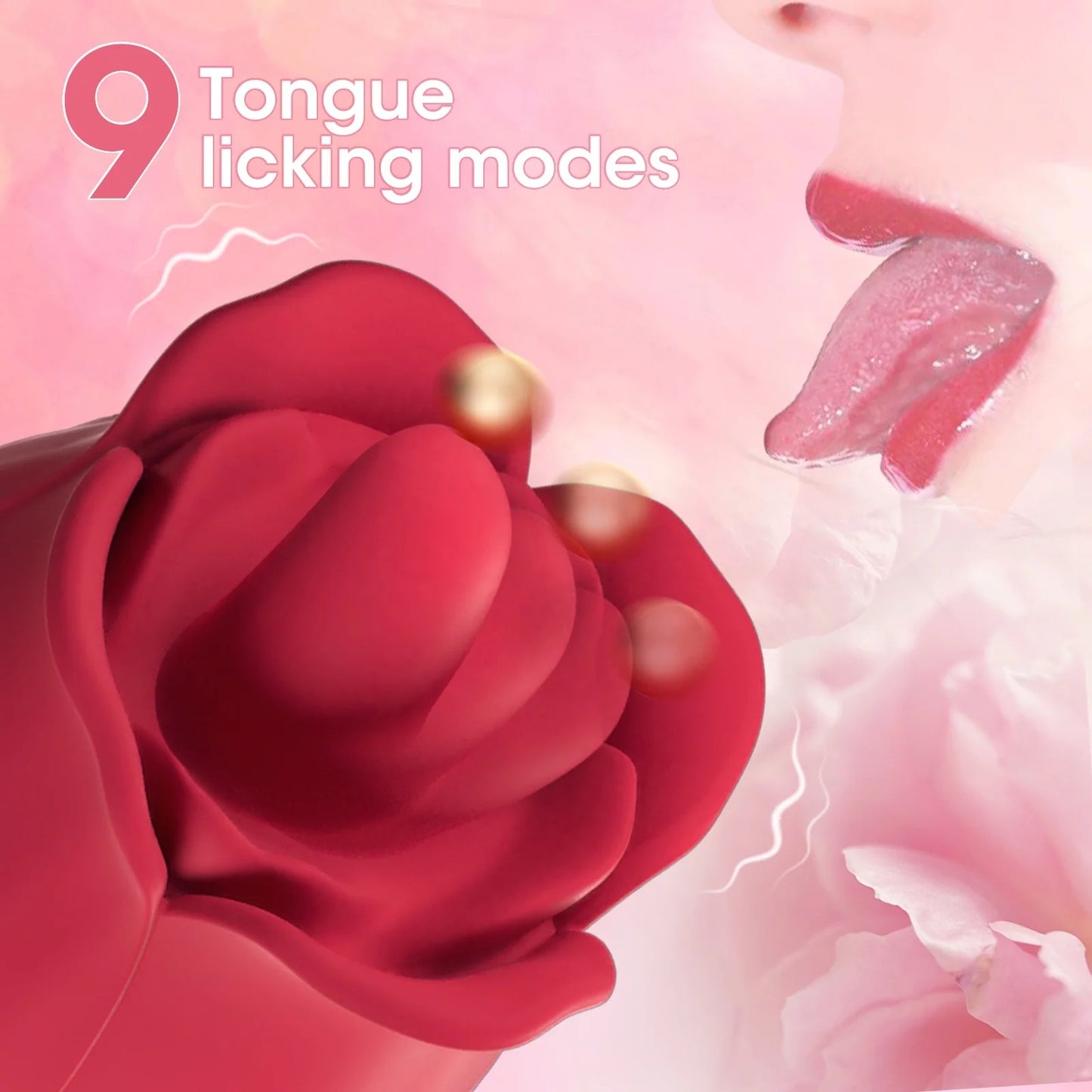 Rose Tongue Vibrator with Vibrating Egg