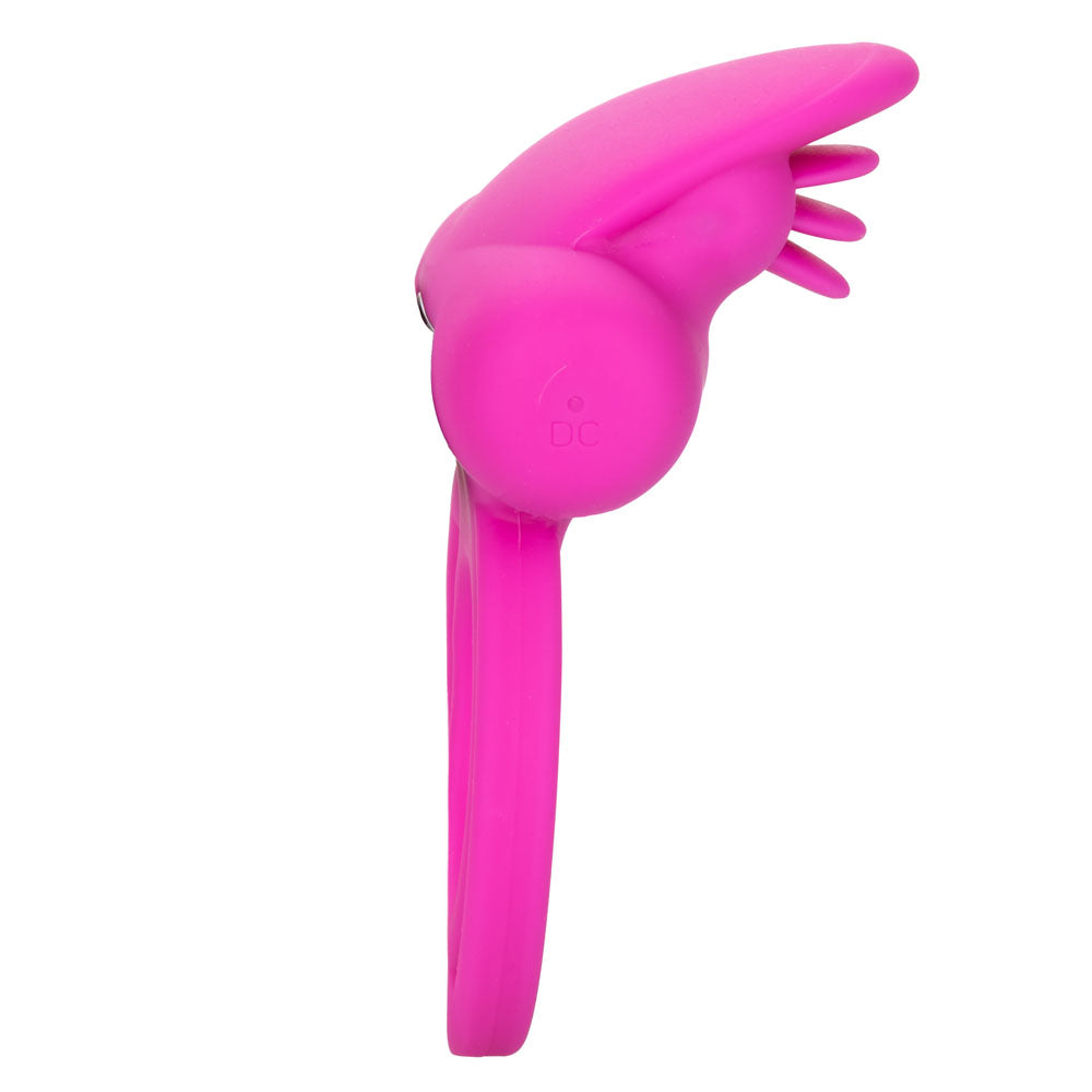 Dual Clit Flicker Enhancer Vibrating Cock Ring Pink