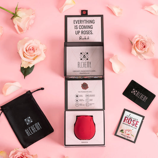 Le masseur à impulsions d'air de luxe Rosebud de The Luxury Alchemy - Rouge